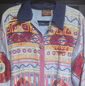 Legacy Vibrant Panjara Mirror Colorful Embroidery Jacket